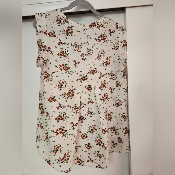 Pleione Ivory and Red Blouse Size Large - Picture 3 of 4